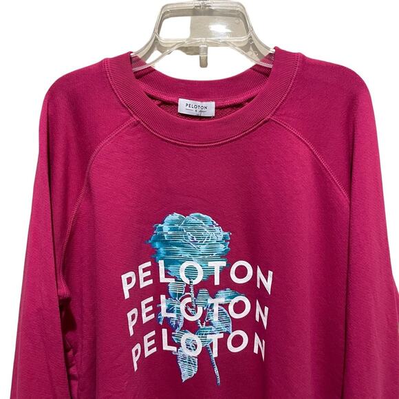 Peloton Everyday Oversized Crewneck Sweatshirt Red Pink Size Small New - Picture 5 of 10